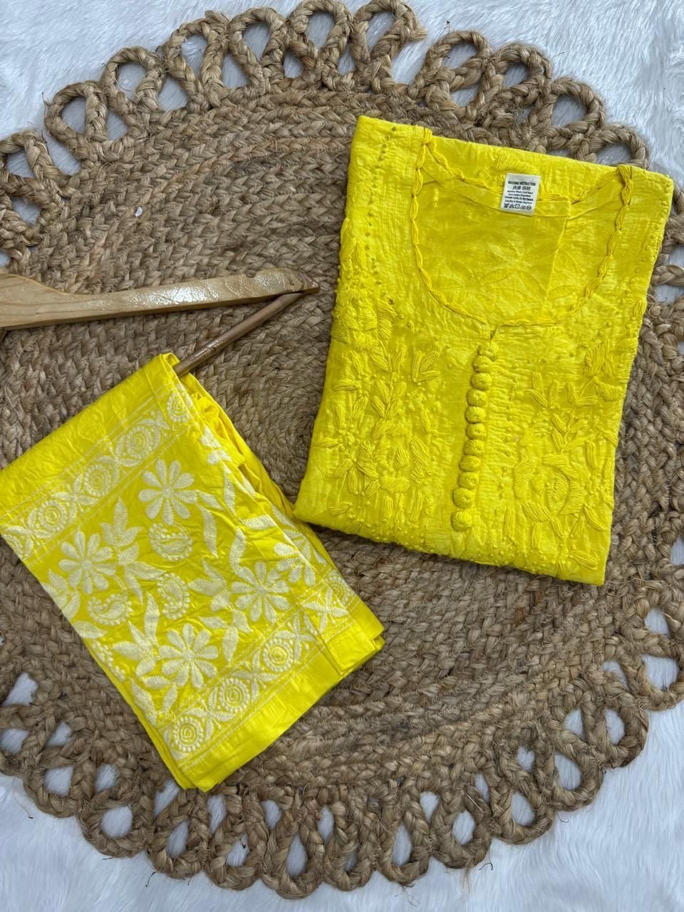 Brasso Dyed Chikankari Combo - chikankariofficial