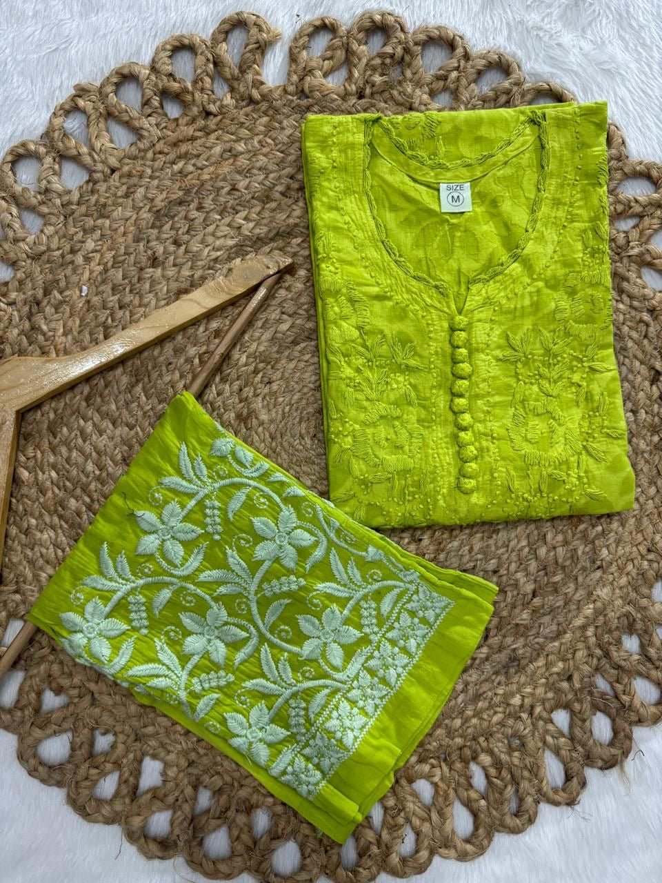 Brasso Dyed Chikankari Combo - chikankariofficial