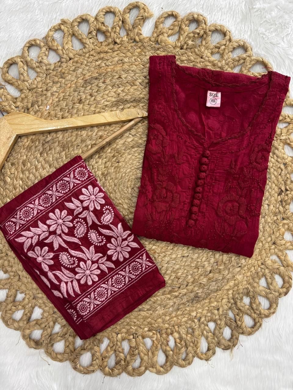 Brasso Dyed Chikankari Combo - chikankariofficial