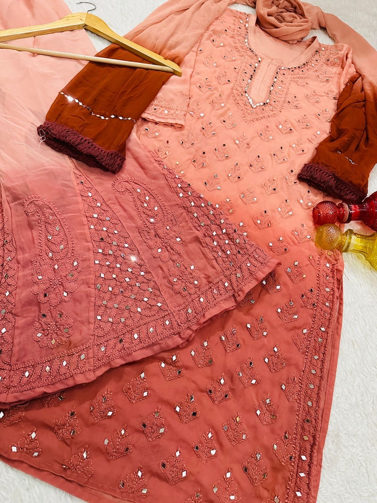 Buti Jaal ombre 4pc Mirror Set Extra Shades ( Most Loved ) 14 Shades - chikankariofficial