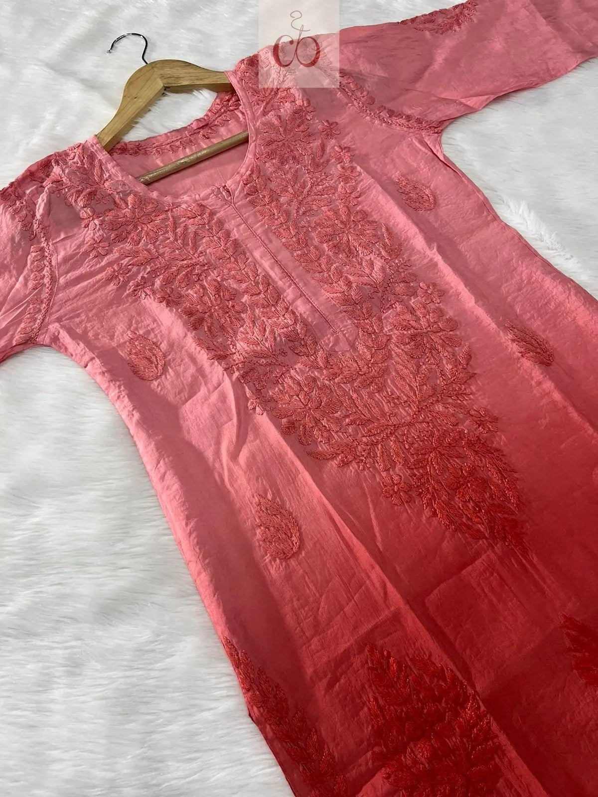 Butter Soft Chanderi Ombre edition Kurti - chikankariofficial