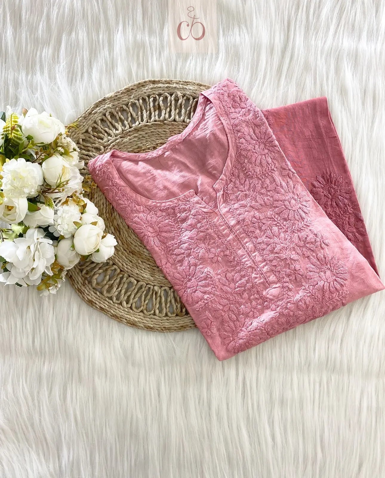 ButterSoft Chanderi HandCrafted Kurtis - chikankariofficial