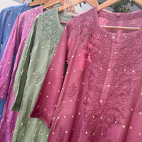 Chanderi Ombre Straight Kurta - chikankariofficial