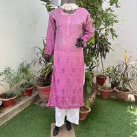 Chanderi Ombre Straight Kurta - chikankariofficial