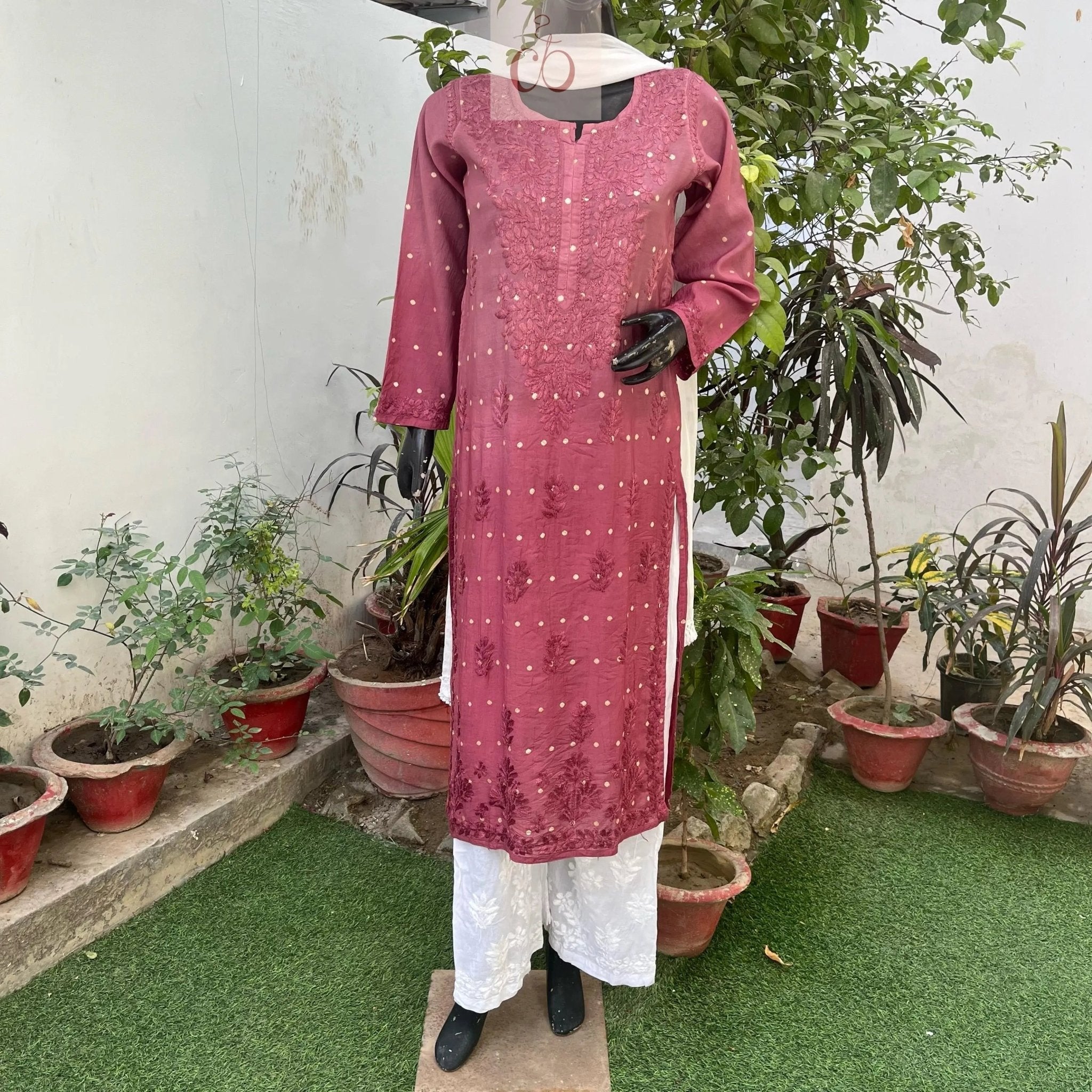 Chanderi Ombre Straight Kurta