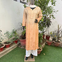 Chanderi Ombre Straight Kurta - chikankariofficial