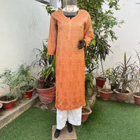 Chanderi Ombre Straight Kurta - chikankariofficial