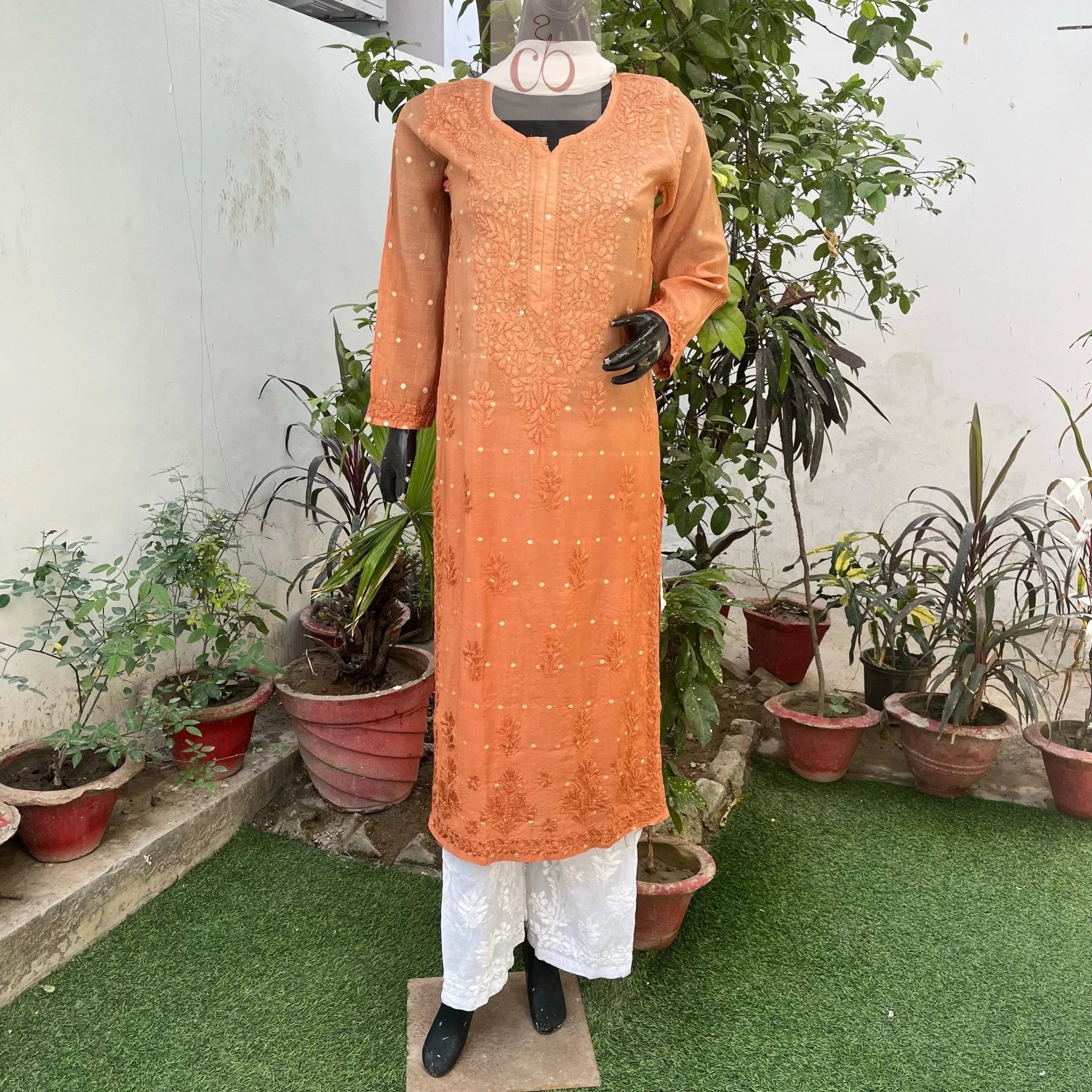 Chanderi Ombre Straight Kurta - chikankariofficial