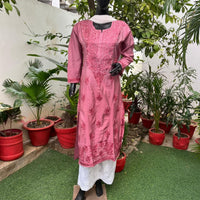 Chanderi Ombre Straight kurtis - chikankariofficial