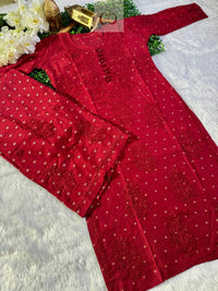 Chanderi Teeki Set ( Deepa Special) - chikankariofficial