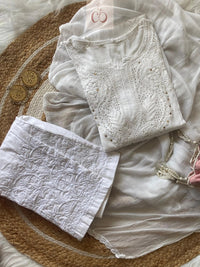 Chikankari fabric 36 / white Most Beloved Article Rayon Mukaish