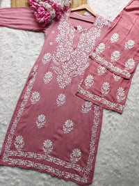 Chikankari Flower Embroidered sets - chikankariofficial
