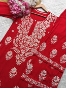 Chikankari Flower Embroidered sets - chikankariofficial
