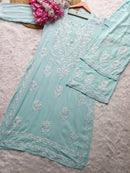 Chikankari Flower Embroidered sets - chikankariofficial