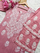 Chikankari Flower Embroidered sets - chikankariofficial
