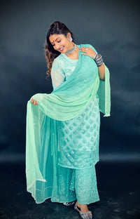 Chikankari Mirror work Set - chikankariofficial