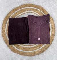 Chikankari Official 34 / dark brown Soft & Comfy Reyon Dye Set