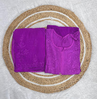 Chikankari Official 34 / lavender Soft & Comfy Reyon Dye Set
