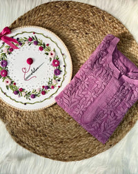 Chikankari Official 34 / Purple Extremely Luxurious Viscose Chikankari