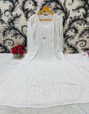 Chikankari Official 36 / white Pure Modal Cotton Frock