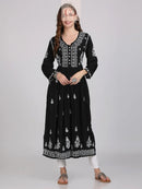 Chikankari Official 38 / black Chikankari Pocket Gown