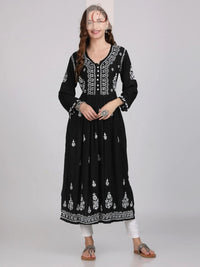 Chikankari Official 38 / black Chikankari Pocket Gown