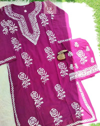 Chikankari Official 38 / hot pink Summer Special Modal chikankari Combo
