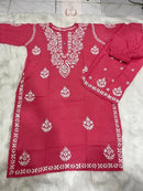 Chikankari Official 38 / red Soft Rayon Co ord Set