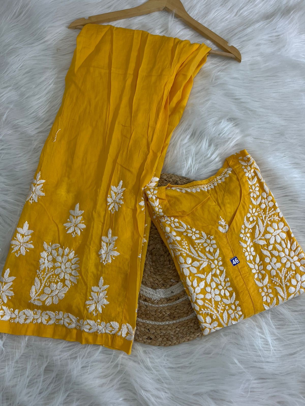 Chikankari Official 38 / yellow Soft & Comfort Modal Co ord Set Roshni Special