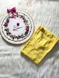 Chikankari Official 38 / yellow Summer Refreshing Rayon Short Tops
