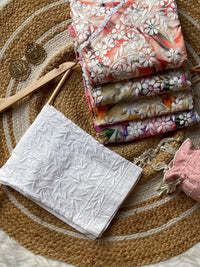 Chikankari Official 40 / beige Soft Digital Print Rayon Side Dori Angrakha