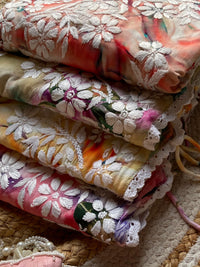 Chikankari Official 40 / orange Soft Digital Print Rayon Side Dori Angrakha