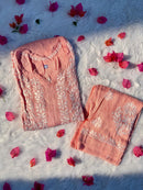 Chikankari Official 42 / peach Soft & Comfy Rayon Co ord