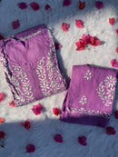 Chikankari Official 42 / purple Soft & Comfy Rayon Co ord