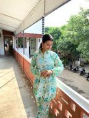 Chikankari Official Beautiful Printed co-ord Designer Sleves Santoshi Special