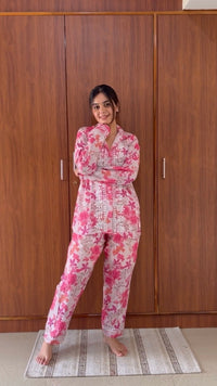 Chikankari Official Beautiful Printed co-ord Designer Sleves Santoshi Special