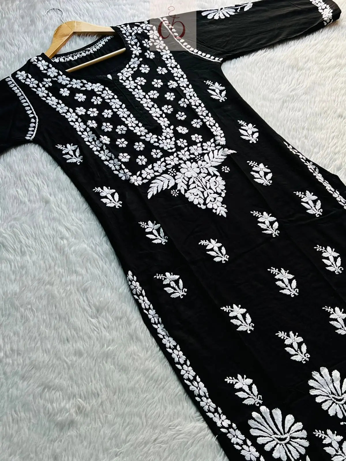 Chikankari Official Clothing 38 / Black Premium Modal Cotton