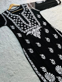 Chikankari Official Clothing 38 / Black Premium Modal Cotton