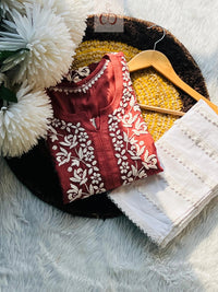 Chikankari Official Luxe Muslin Adorned 3D