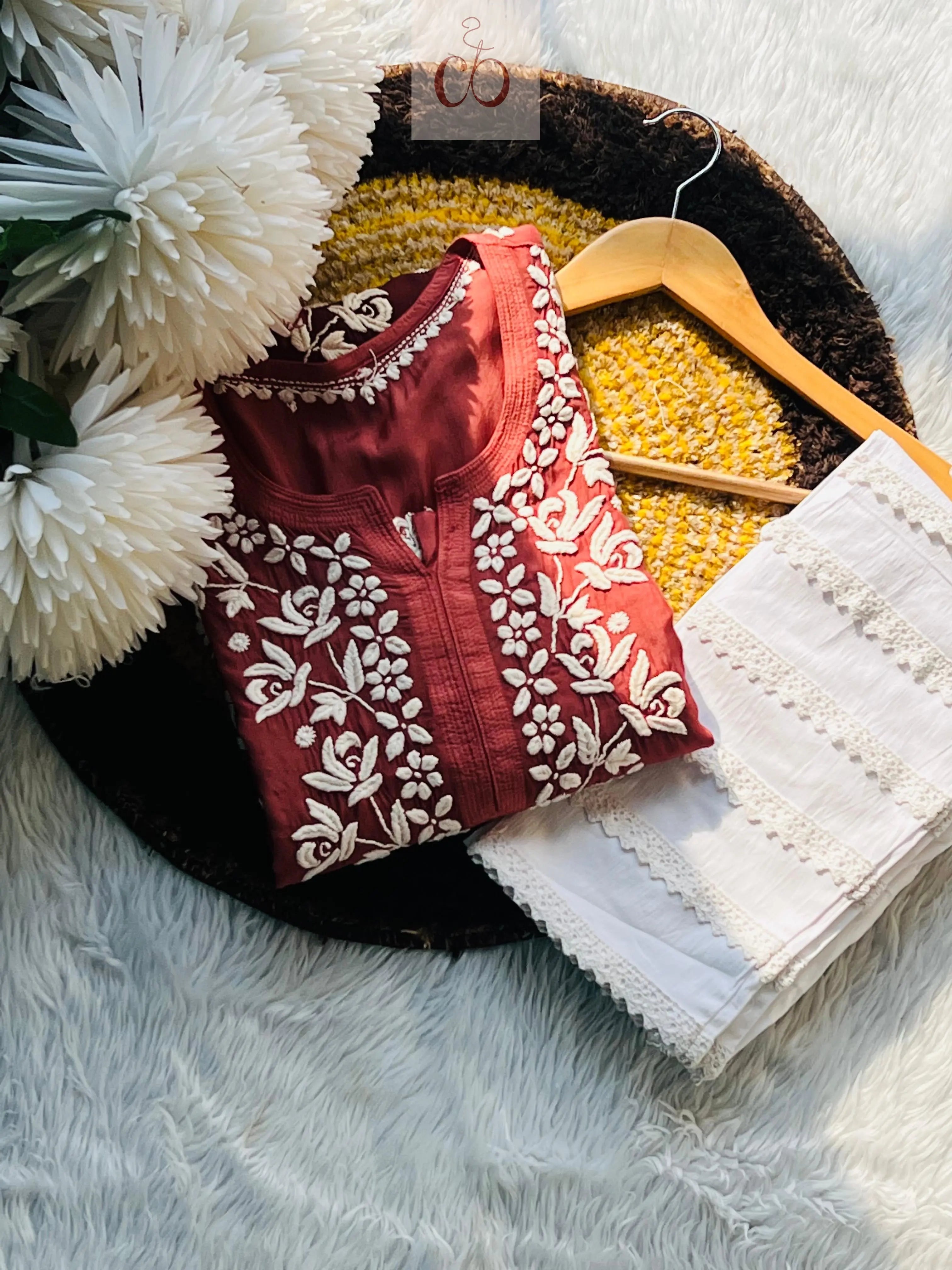 Chikankari Official Luxe Muslin Adorned 3D