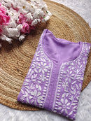 Chikankari Official Soft Modal Gala buti Kurti