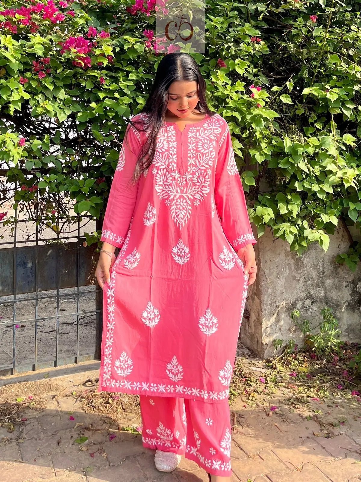 Chikankari Official Soft Rayon Co ord Set