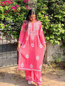 Chikankari Official Soft Rayon Co ord Set