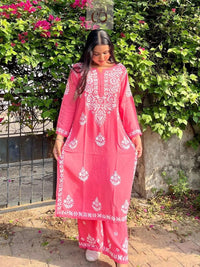 Chikankari Official Soft Rayon Co ord Set