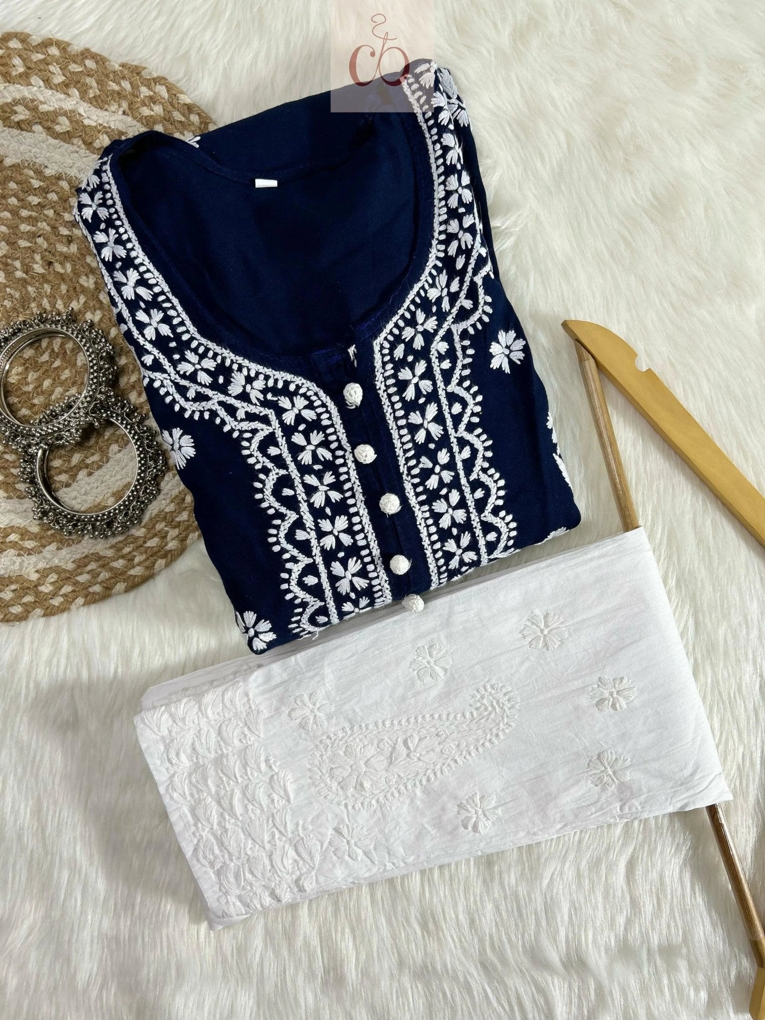 Chikankari Pocket Gown - chikankariofficial