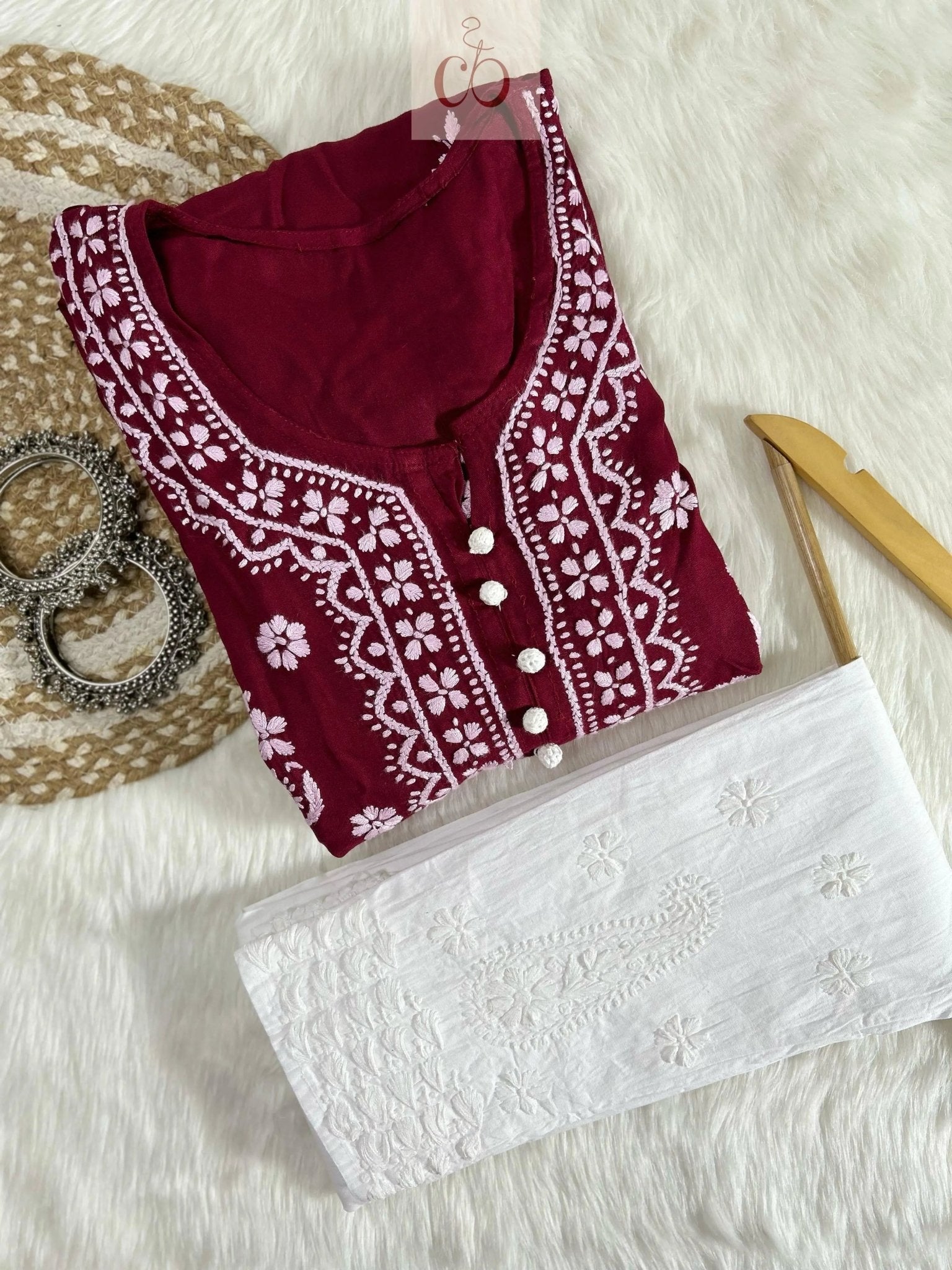 Chikankari Pocket Gown - chikankariofficial