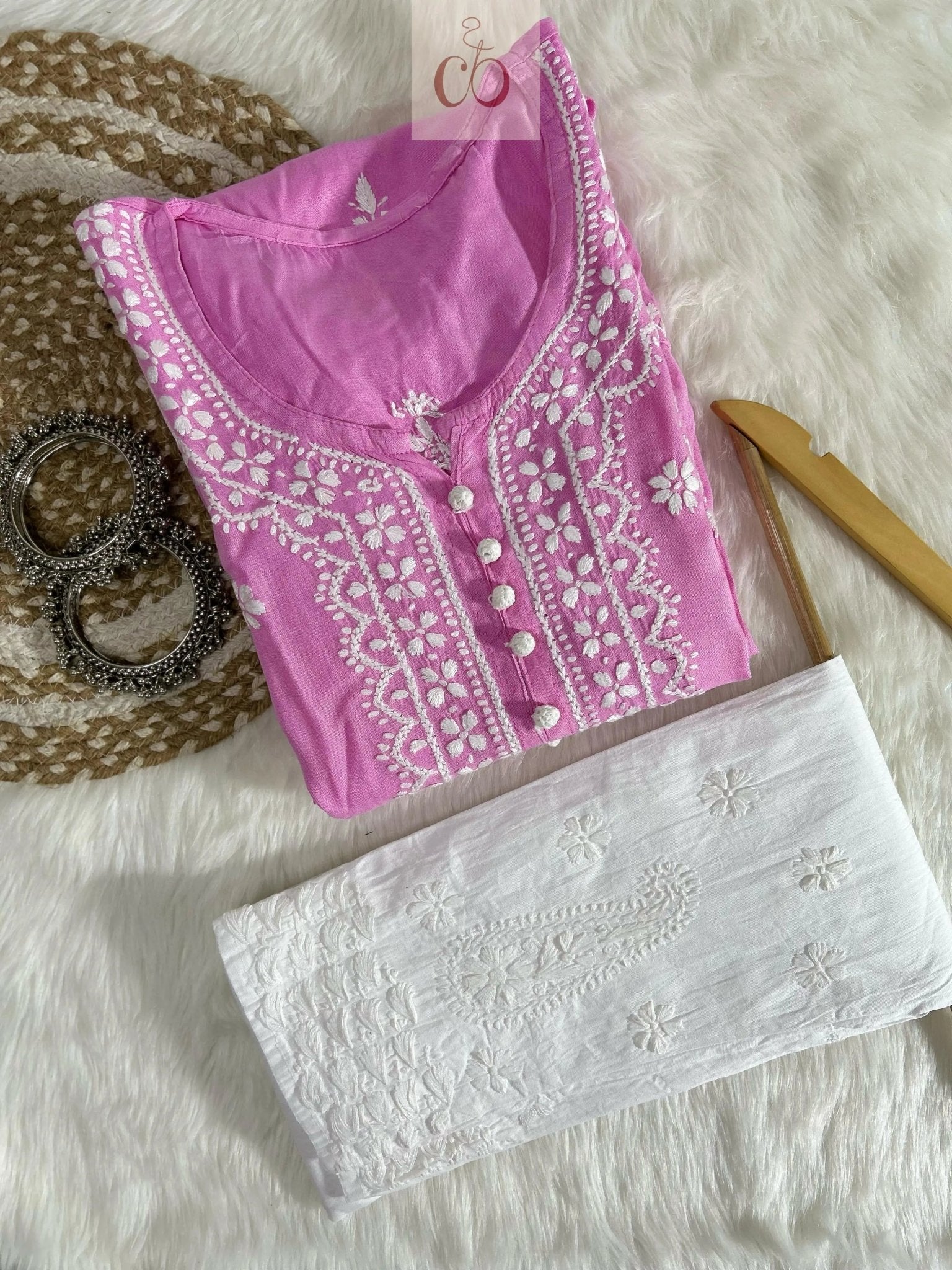 Chikankari Pocket Gown - chikankariofficial