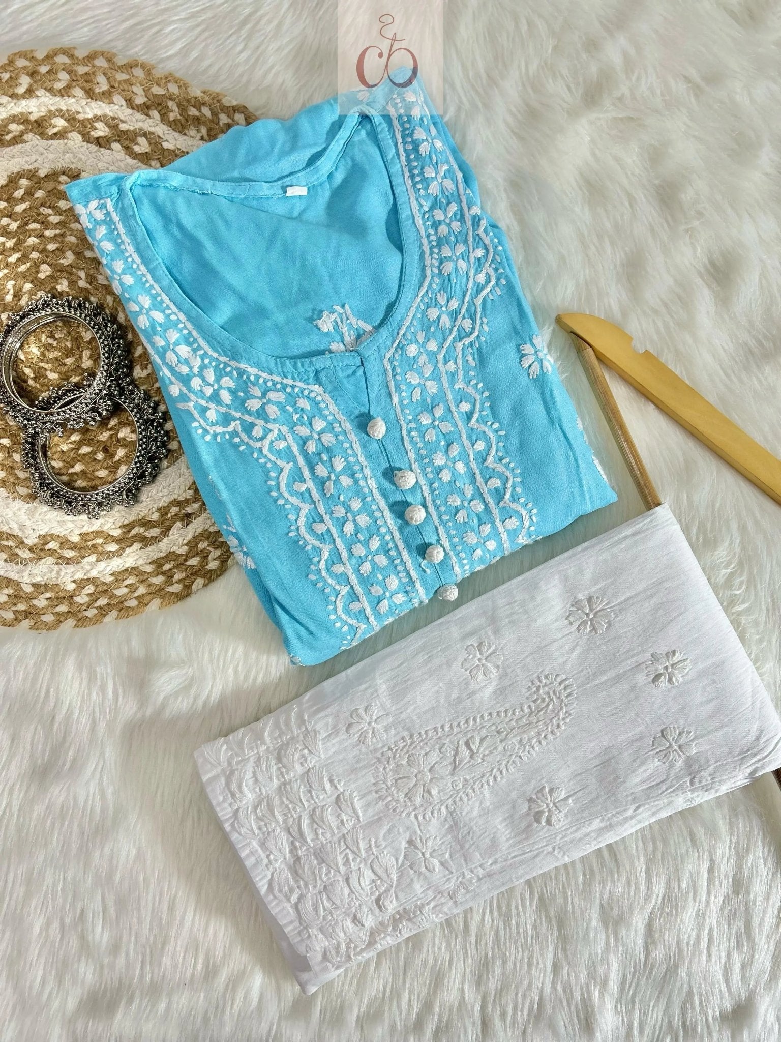 Chikankari Pocket Gown - chikankariofficial