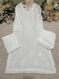 Chikankari Rayon 3pc Set - chikankariofficial