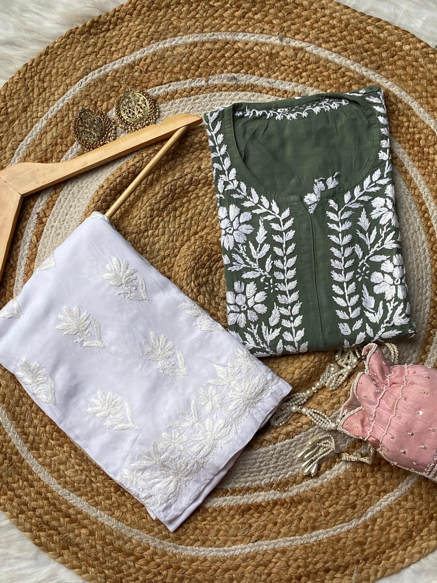 chikankariofficial 38 / green Chikankari rayon kurti